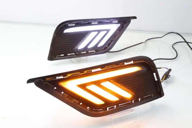 led drl daytime running light for Volkswagen Tharu 2018-2019 with Dynamic moving yellow turn sign...