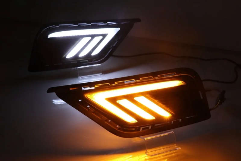 led drl daytime running light for Volkswagen Tharu 2018-2019 with Dynamic moving yellow turn sign...