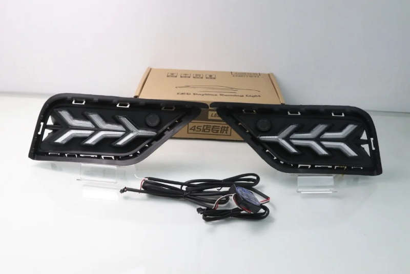 led drl daytime running light for Volkswagen Tharu 2019 with Dynamic moving yellow turn signal an...