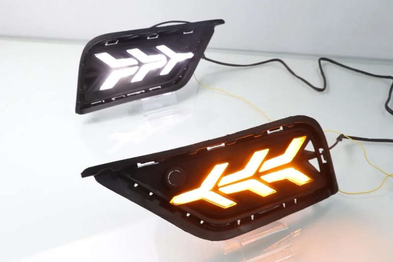 led drl daytime running light for Volkswagen Tharu 2019 with Dynamic moving yellow turn signal an...