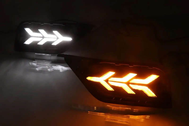 led drl daytime running light for Volkswagen Tharu 2019 with Dynamic moving yellow turn signal an...