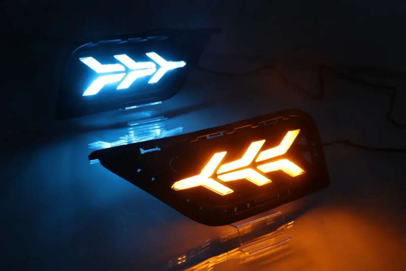 led drl daytime running light for Volkswagen Tharu 2019 with Dynamic moving yellow turn signal an...