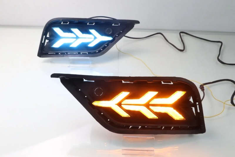 led drl daytime running light for Volkswagen Tharu 2019 with Dynamic moving yellow turn signal an...