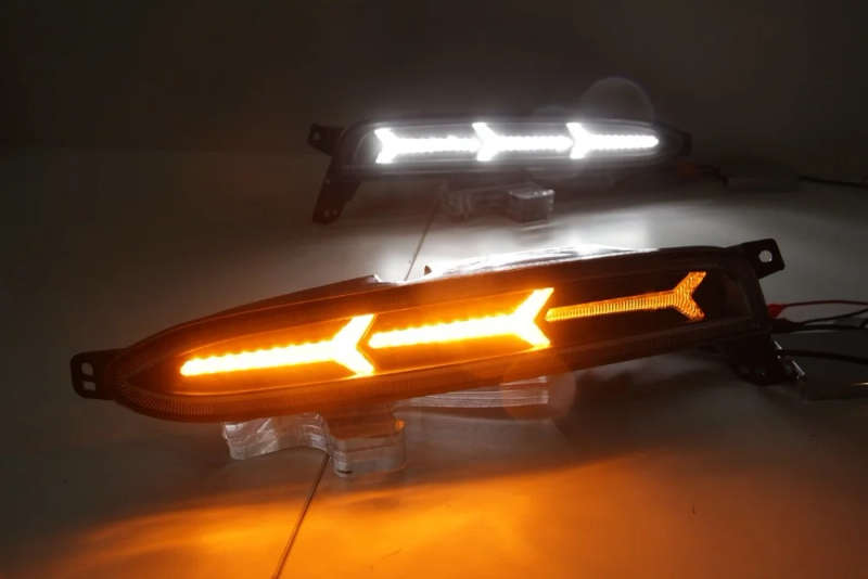 led drl daytime running light for honda  XR-V 2015-2017 with Dynamic moving yellow turn signal an...