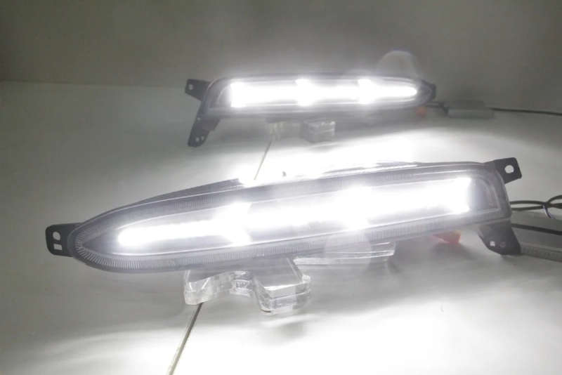 led drl daytime running light for honda  XR-V 2015-2017 with Dynamic moving yellow turn signal an...