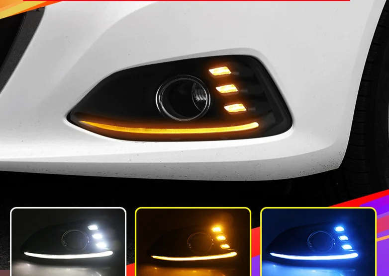 led drl daytime running light + moving yellow turn signal for Chevrolet Malibu with wireless control