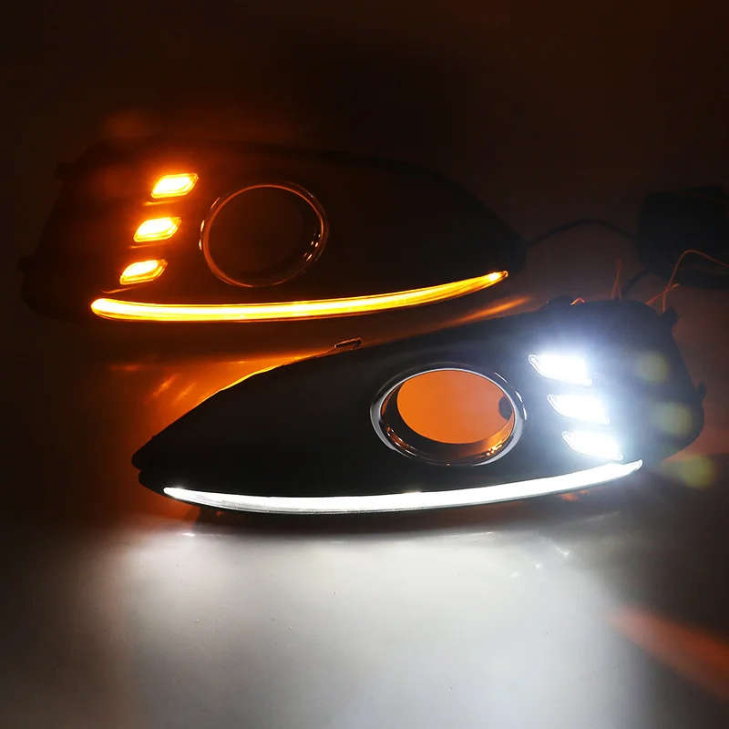 led drl daytime running light + moving yellow turn signal for Chevrolet Malibu with wireless control