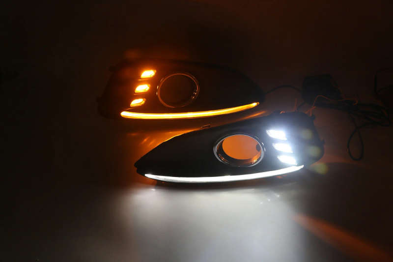 led drl daytime running light + moving yellow turn signal for Chevrolet Malibu with wireless control
