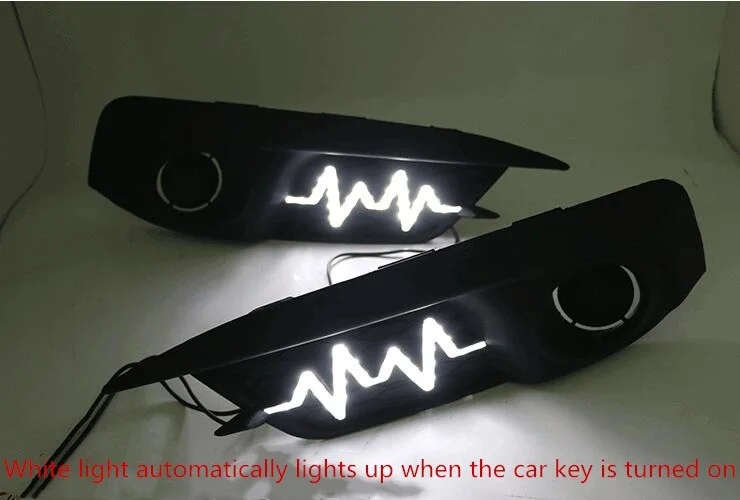led drl daytime running light+rear light for honda civic 2016-2017 with Dynamic moving yellow tur...