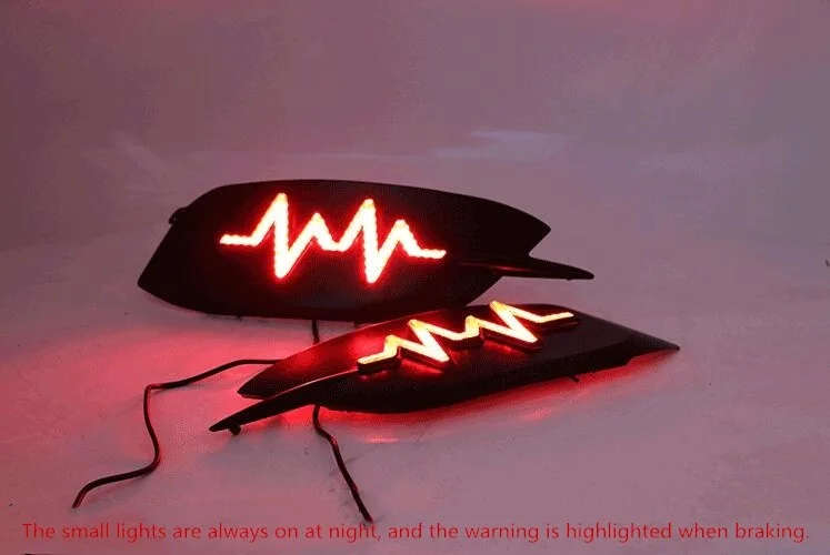led drl daytime running light+rear light for honda civic 2016-2017 with Dynamic moving yellow tur...