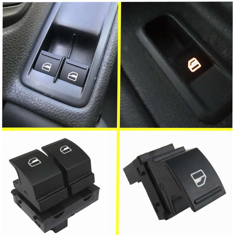 Electronic Window Control Switch Left Driver Front For VW Caddy 2K Jetta EOS Golf MK5 Passat B6 P...
