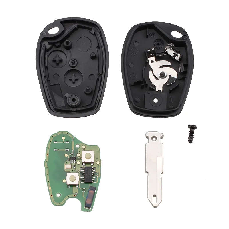 2 Buttons Remote Car Key Case Shell 433MHz PCF7946 Transponder Chip For Renault