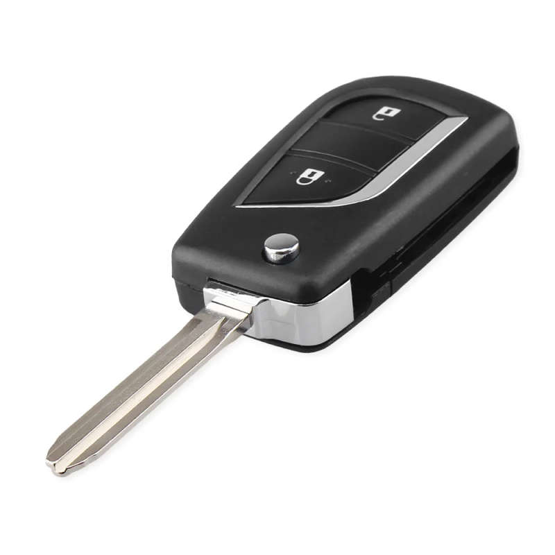 Replacement Folding Flip Remote Key Shell Case Fob 2 Button for Toyota TOY43 Blade