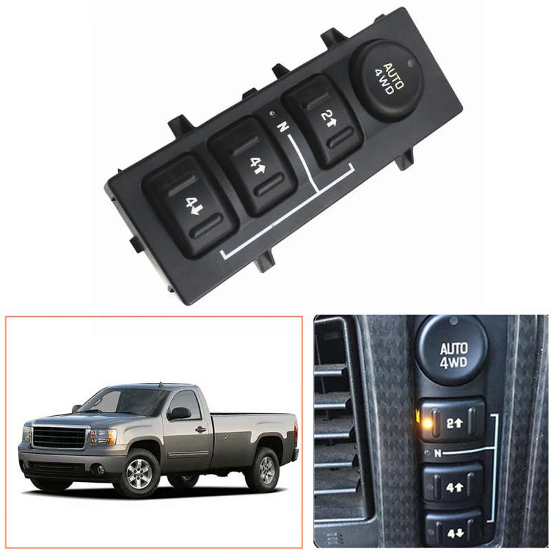 F062 4WD 4x4 Wheel Transfer Case Selector Button Dash Switch For Chevrolet Silverado Suburban
