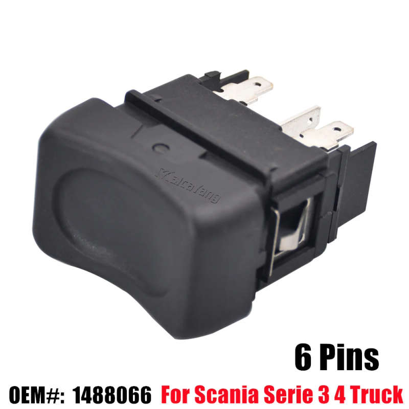 6 Pins Car Electric Power Window Lifter Control Switch Single Push Button 1488066 353621 For Scan...