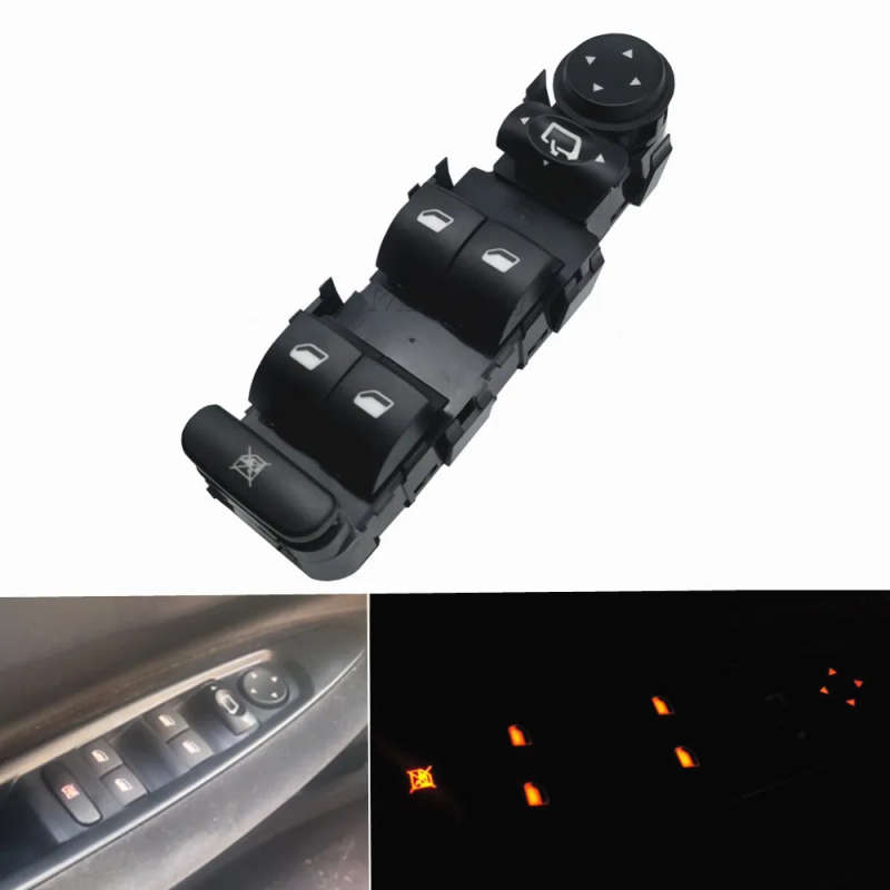 9 Pins Car Front Left Side Electric Power Window Regulator Button Master Switch For Citroen C4 20...