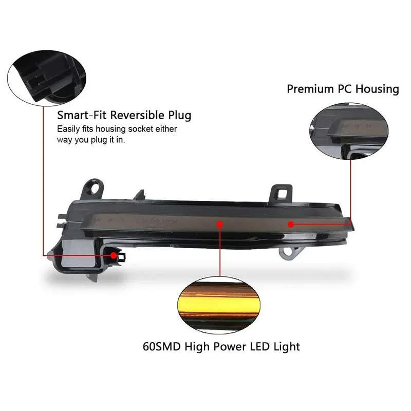 Rearview Mirror Turn Signal Light Indicator Dynamic LED Lamp Fit For BMW 1 2 3 4 X1 M Series F20 ...