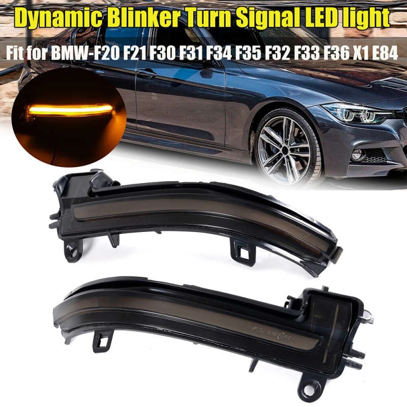 Rearview Mirror Turn Signal Light Indicator Dynamic LED Lamp Fit For BMW 1 2 3 4 X1 M Series F20 ...