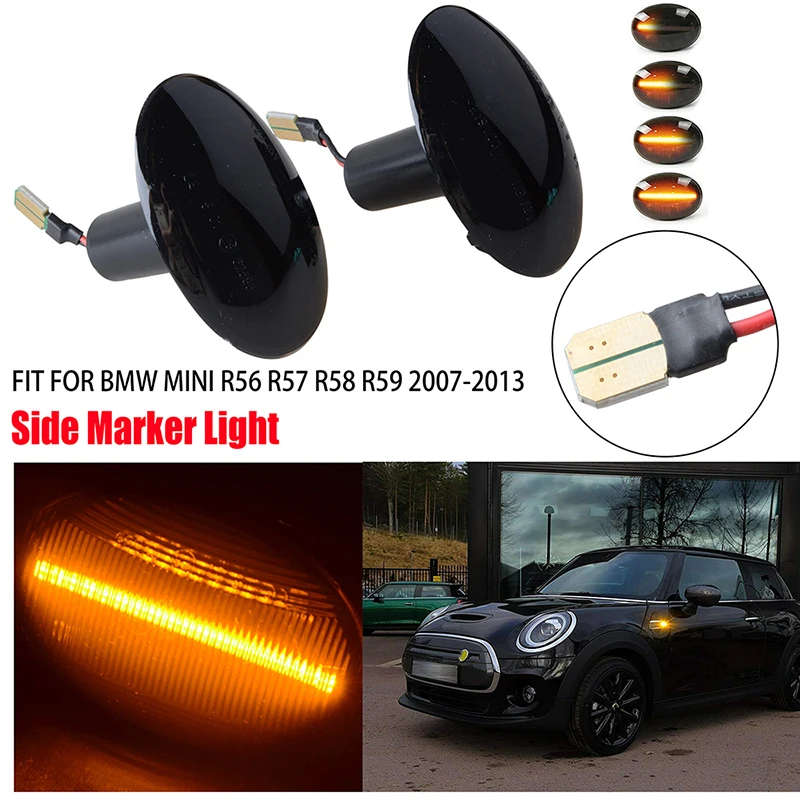 LED Side Marker Turn Signal Light Flowing Water Repeater Indicator Dynamic Blinker Fit For BMW MI...