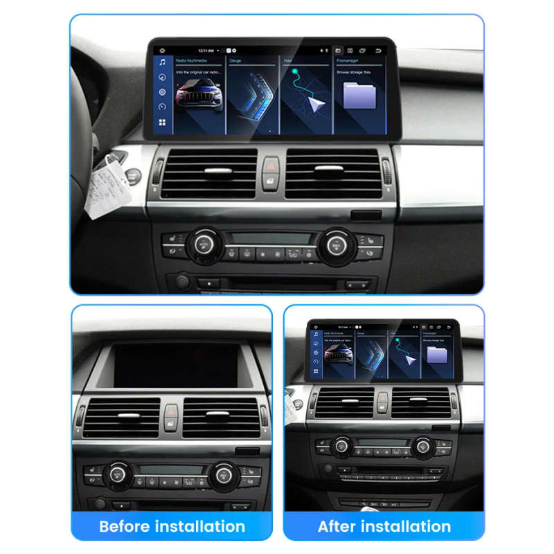 12.3Inch Wireless Carplay Car Radio Android for BMW X5 E70/X6 E71 CIC CCC System Display Screen M...