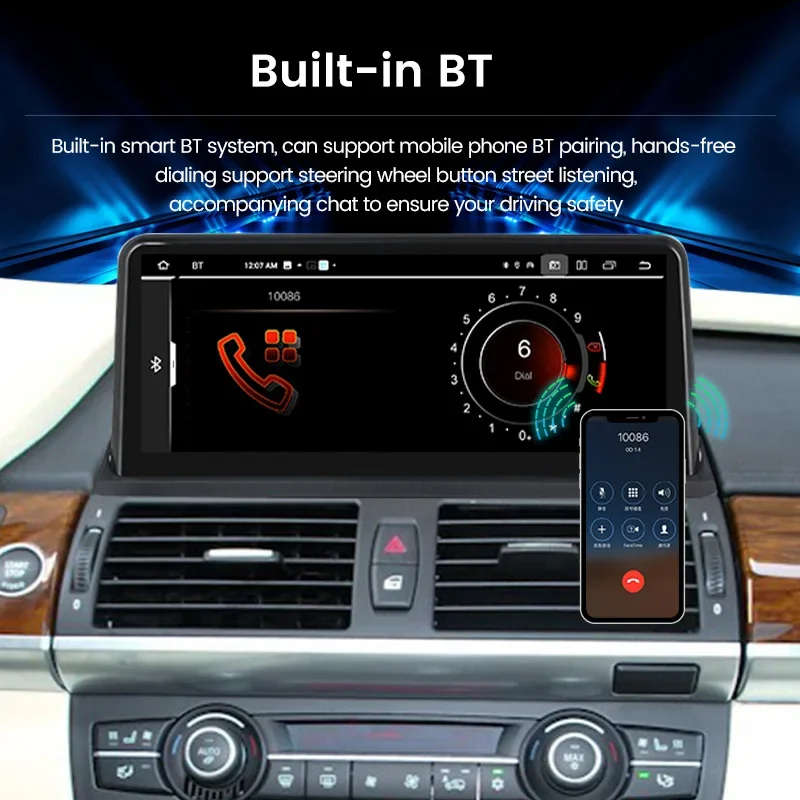 12.3Inch Wireless Carplay Car Radio Android for BMW X5 E70/X6 E71 CIC CCC System Display Screen M...