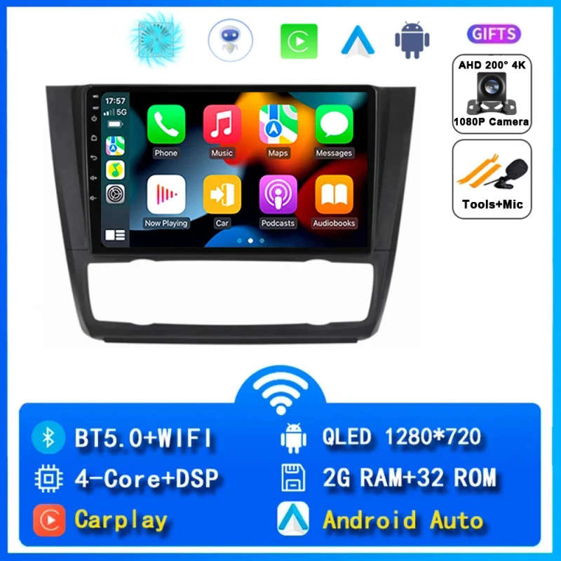 8G 128G Android 14 Car Radio Multimedia Player For BMW 1-Series 1 Series E88 E82 E81 E87 2004-201...