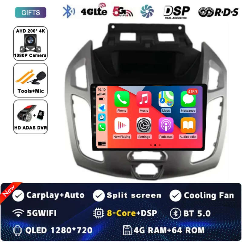 9 "Radio Android 14 Audio For FORD TRANSIT Connect 2014 2015 CarPlay WITSON multimidia Automotivo...