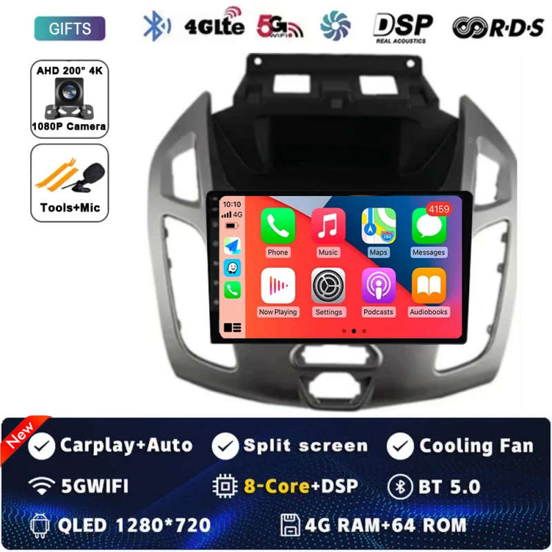 9 "Radio Android 14 Audio For FORD TRANSIT Connect 2014 2015 CarPlay WITSON multimidia Automotivo...