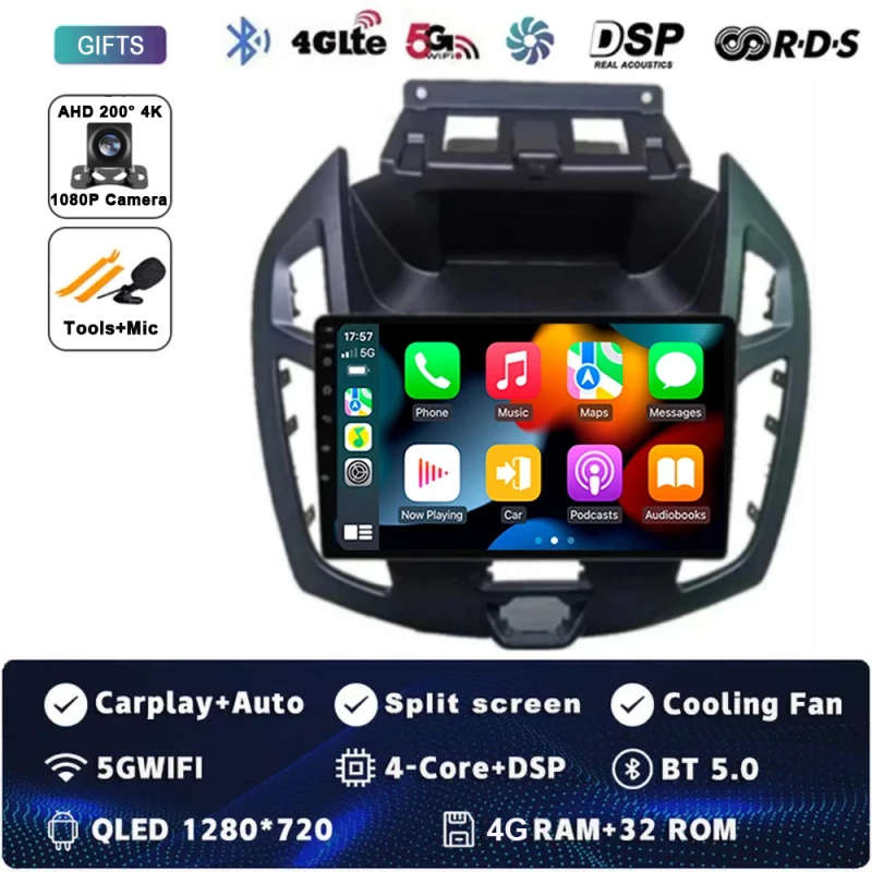 9 "Radio Android 14 Audio For FORD TRANSIT Connect 2014 2015 CarPlay WITSON multimidia Automotivo...