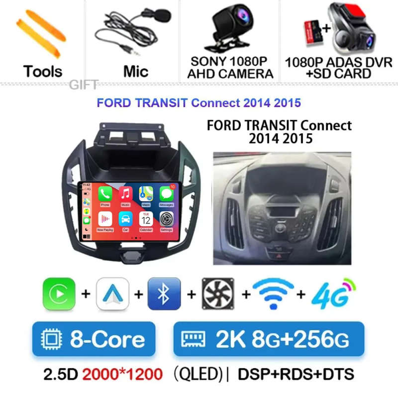 9 "Radio Android 14 Audio per FORD TRANSIT Connect 2014 2015 CarPlay WITSON multimidia Automotivo...