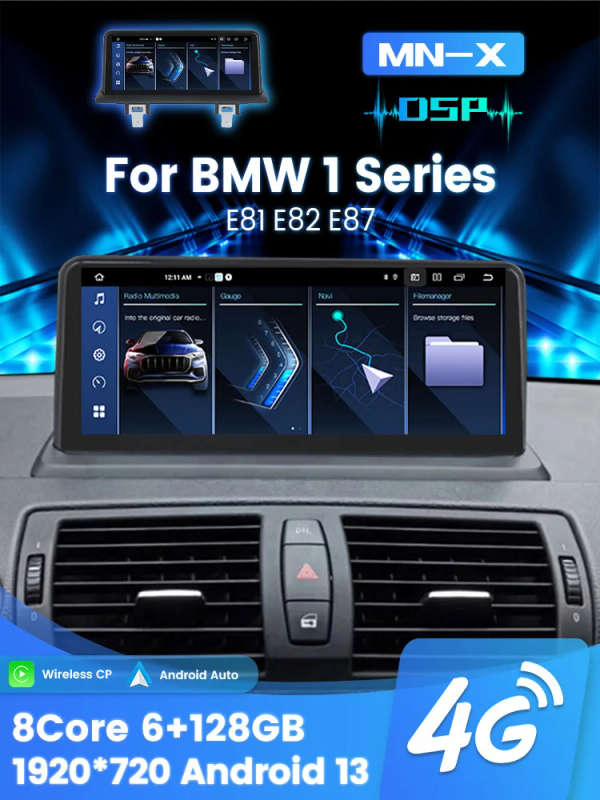Android 13 10.25inch CarPlay Android Auto Stereo Car Radio Multimedia Player Screen for BMW 1 Ser...