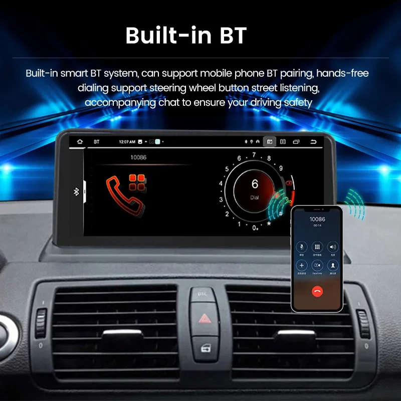 Android 13 10.25inch CarPlay Android Auto Stereo Car Radio Multimedia Player Screen for BMW 1 Ser...