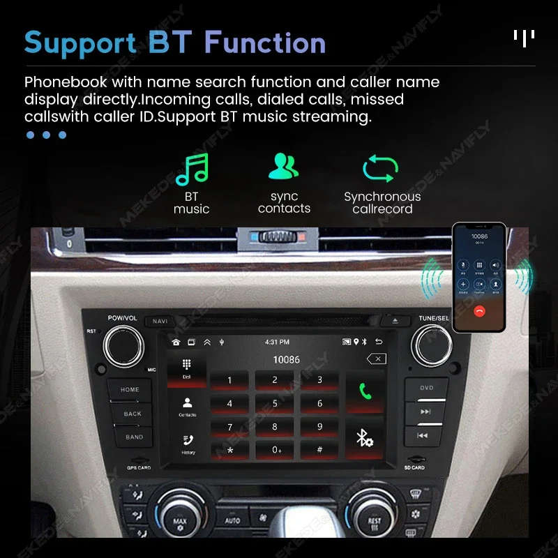 Android 13 Car-Play Auto BT Car Radio Multimedia Video Player GPS Navigation Stereo for BMW 3 Ser...