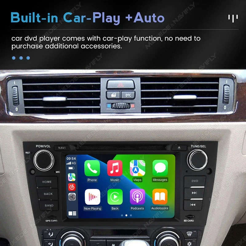 Android 13 Car-Play Auto BT Car Radio Multimedia Video Player GPS Navigation Stereo for BMW 3 Ser...