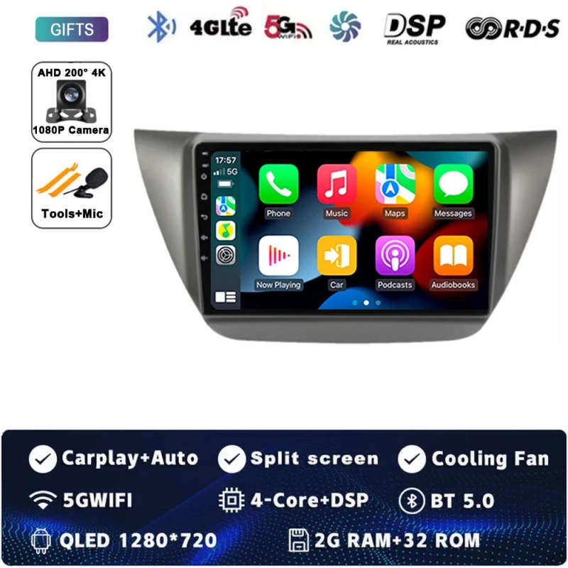 Android 13 Car Radio CarPlay For Mitsubishi Lancer 9 CS 2000-2010 Multimedia Video Player GPS Nav...