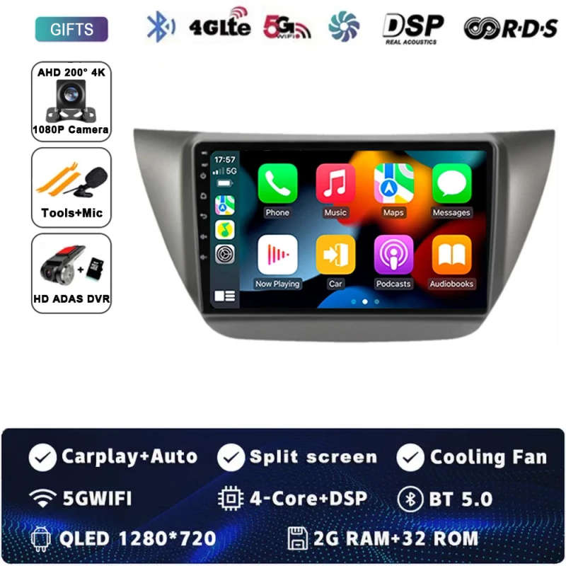 Android 13 Car Radio CarPlay For Mitsubishi Lancer 9 CS 2000-2010 Multimedia Video Player GPS Nav...