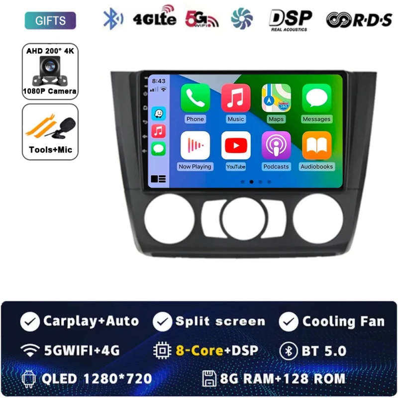 Android 13 Car Radio For BMW 1 Series E88 E82 E81 E87 2004 - 2012 Navigation GPS Multimedia Playe...