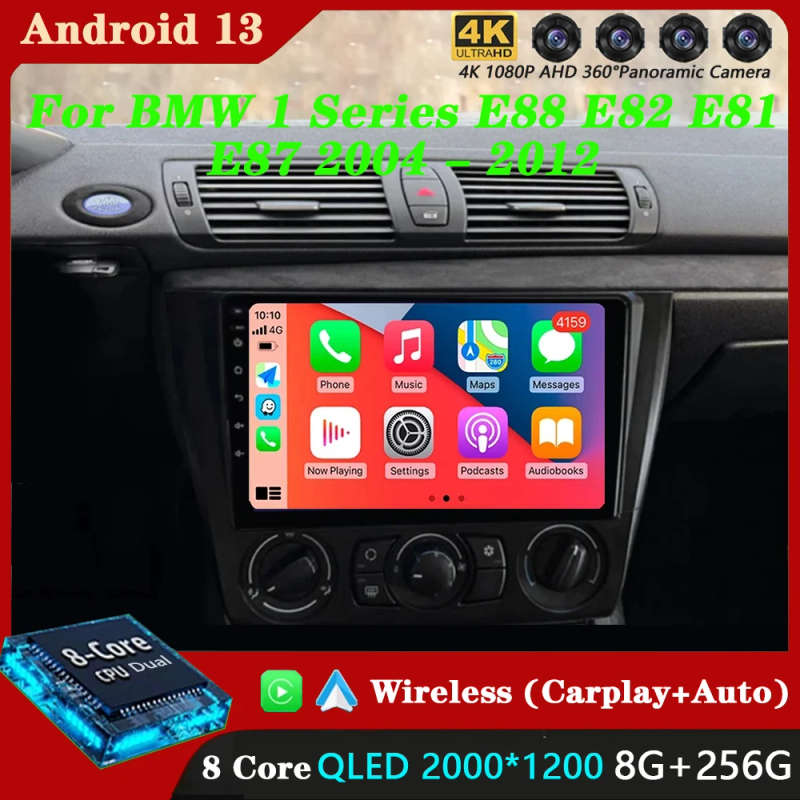 Android 13 Car Radio For BMW 1 Series E88 E82 E81 E87 2004 - 2012 Navigation GPS Multimedia Playe...