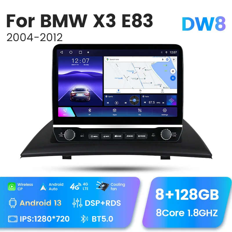 Android 13 car android player touch screen For BMW X3 E83 2004 - 2012 Carplay Auto Multimedia Vid...