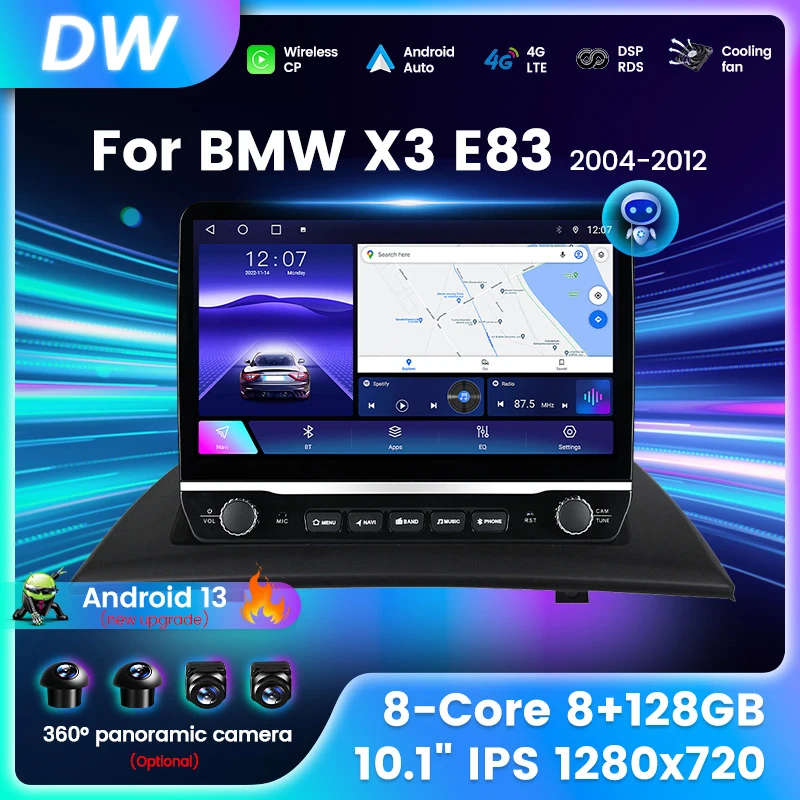 Android 13 car android player touch screen For BMW X3 E83 2004 - 2012 Carplay Auto Multimedia Vid...