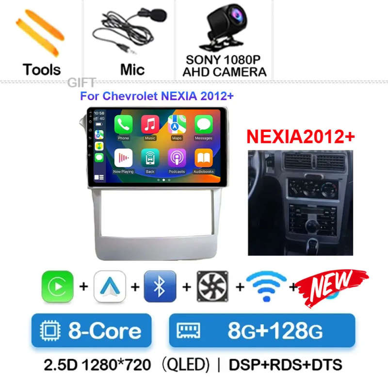 Android 14 4G For Chevrolet NEXIA 2012 BT Video Player Android Auto Carplay GPS Cam Navigation Mu...