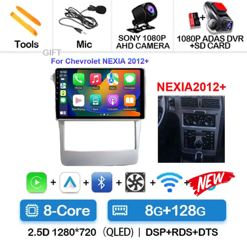 Android 14 4G For Chevrolet NEXIA 2012 BT Video Player Android Auto Carplay GPS Cam Navigation Mu...
