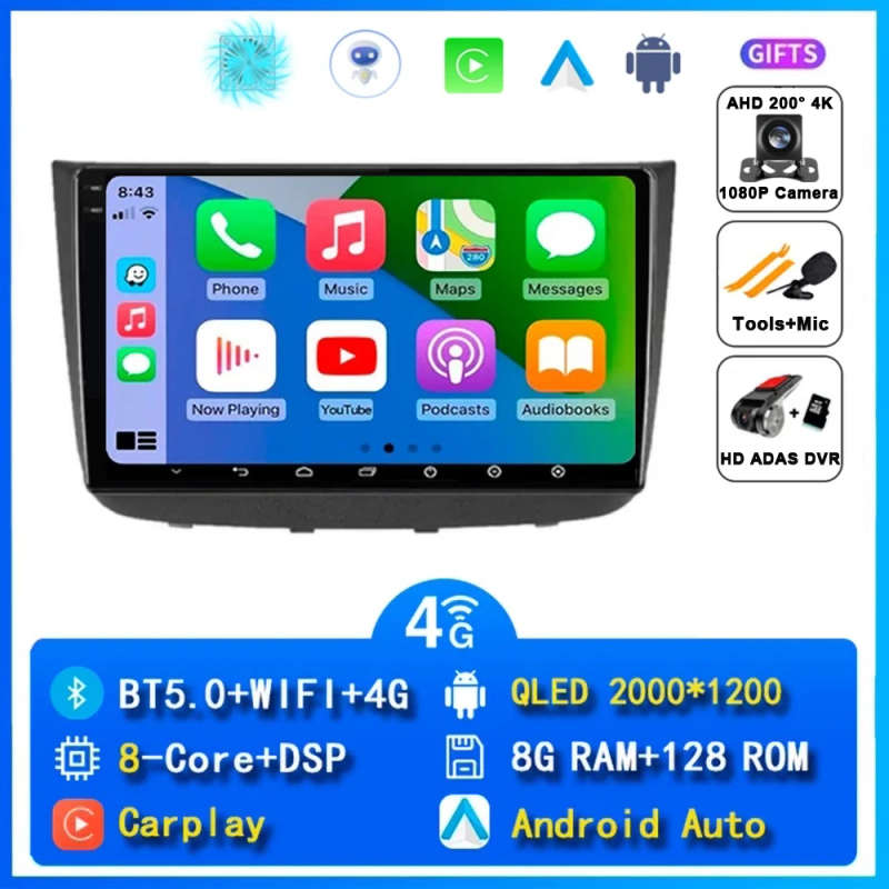 Android 14 Auto Carplay Car Radio For Mercedes-Benz Vito 2 W639 2003 - 2015 Navigation GPS Multim...