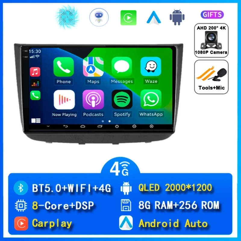 Android 14 Auto Carplay Car Radio For Mercedes-Benz Vito 2 W639 2003 - 2015 Navigation GPS Multim...