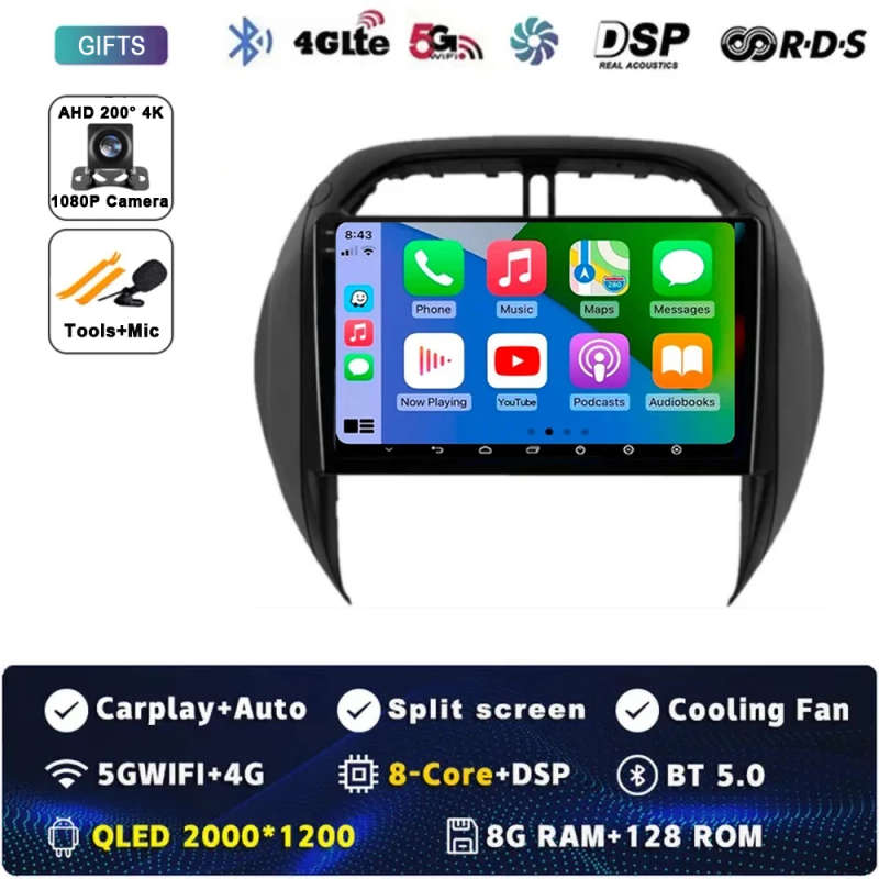 Android 14 Auto Radio For Toyota RAV4 RAV 4 2003 2004 2005 DSP Carplay GPS Navigation Multimedia ...