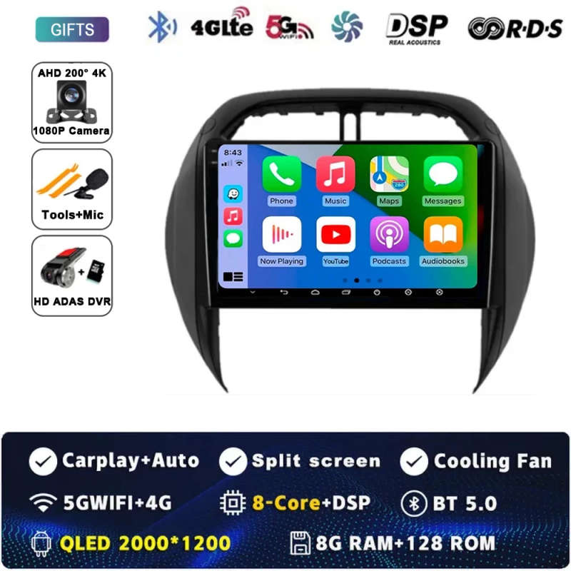 Android 14 Auto Radio For Toyota RAV4 RAV 4 2003 2004 2005 DSP Carplay GPS Navigation Multimedia ...