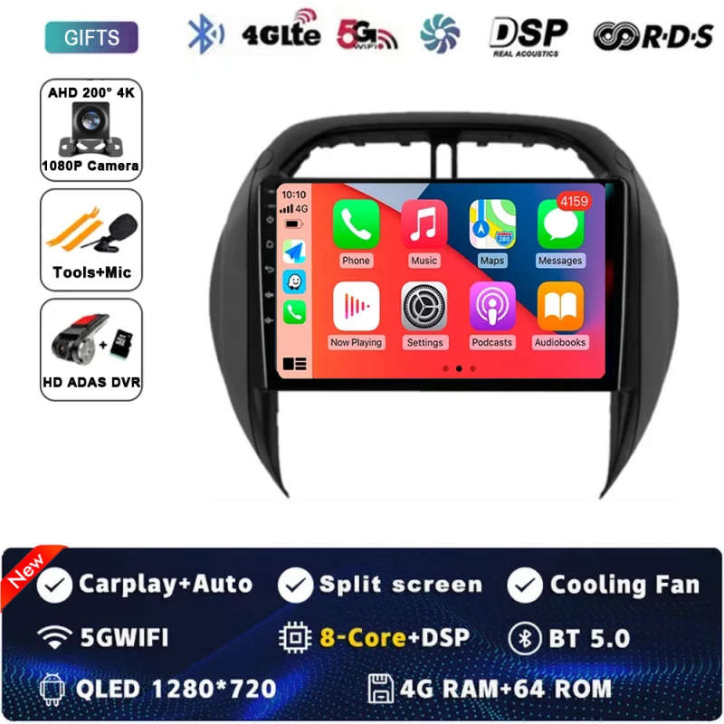 Android 14 Auto Radio For Toyota RAV4 RAV 4 2003 2004 2005 DSP Carplay GPS Navigation Multimedia ...