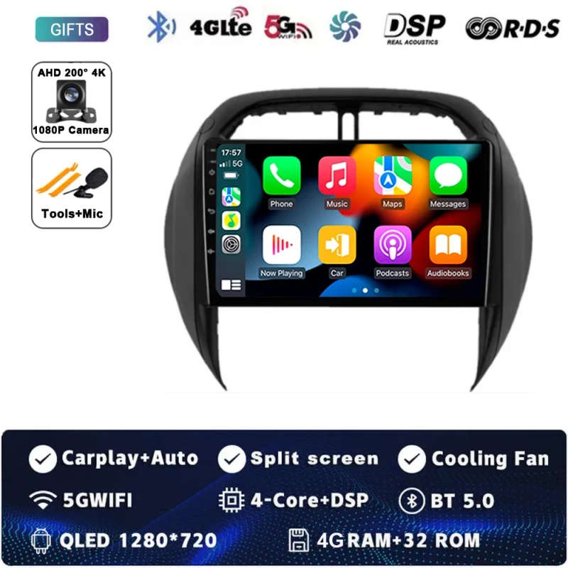 Android 14 Auto Radio For Toyota RAV4 RAV 4 2003 2004 2005 DSP Carplay GPS Navigation Multimedia ...