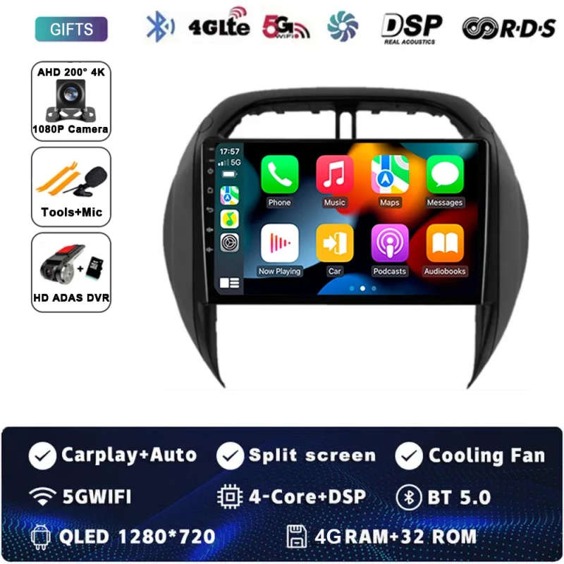 Android 14 Auto Radio For Toyota RAV4 RAV 4 2003 2004 2005 DSP Carplay GPS Navigation Multimedia ...