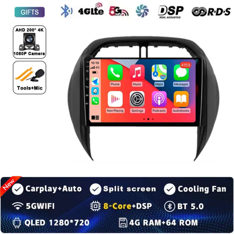 Android 14 Auto Radio For Toyota RAV4 RAV 4 2003 2004 2005 DSP Carplay GPS Navigation Multimedia ...